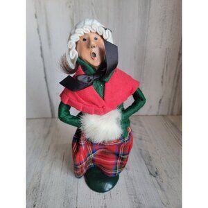Byer's Choice 1987 plaid woman caroler xmas figure vintage